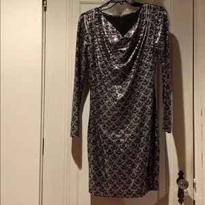 Michael Kors BNWT Glitter Scalloped-Print Dress